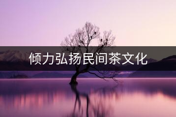 傾力弘揚民間茶文化
