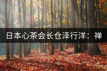 日本心茶會(huì)長(zhǎng)倉(cāng)澤行洋：禪需用茶去“抵達(dá)”
