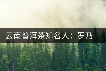 云南普洱茶知名人:羅乃炘
