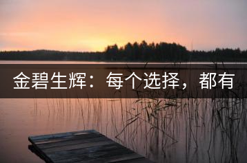 金碧生輝：每個選擇，都有選擇的理由