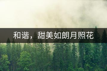 和諧，甜美如朗月照花