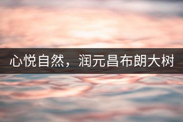 心悅自然，潤元昌布朗大樹標(biāo)桿601千山悅即將上市