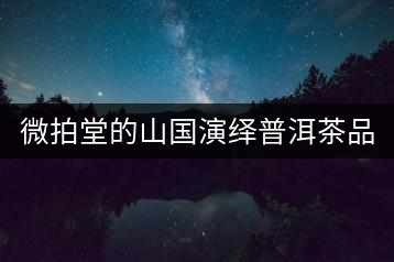 微拍堂的山國演繹普洱茶品質(zhì)如何？