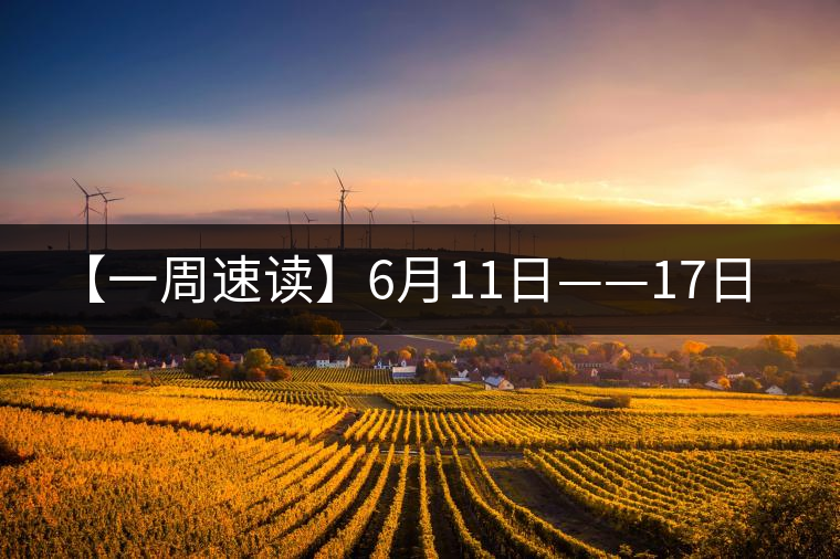 【一周速讀】6月11日——17日 【一周速讀】6月11日——17日