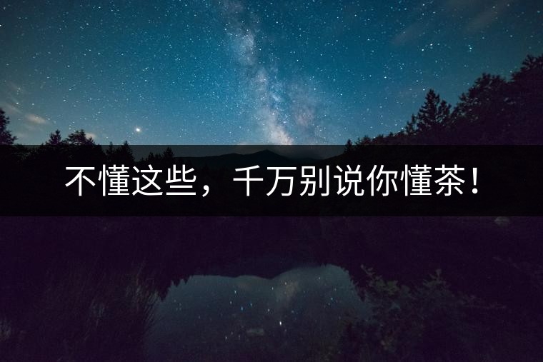 不懂這些，千萬別說你懂茶！