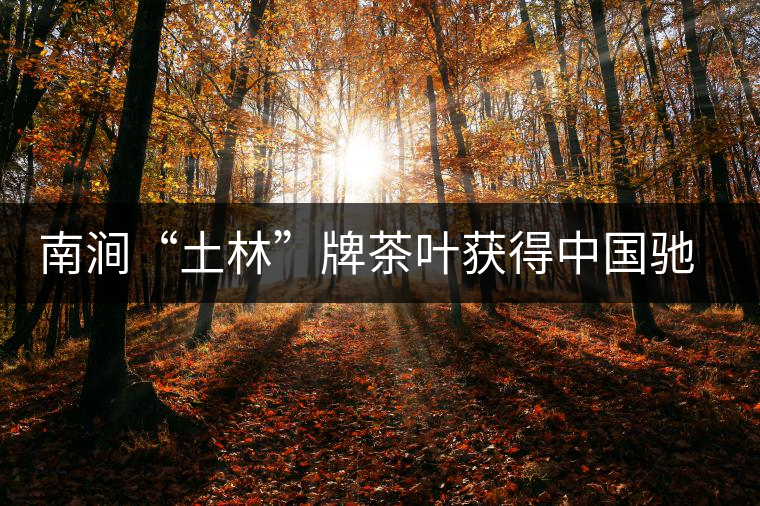 南澗“土林”牌茶葉獲得中國馳名商標(biāo)稱號