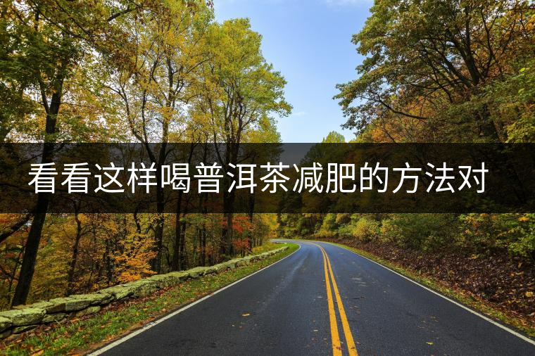 看看這樣喝普洱茶減肥的方法對你有用嗎？