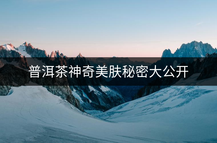 普洱茶神奇美膚秘密大公開(kāi) 普洱茶神奇美膚秘密大公開(kāi)