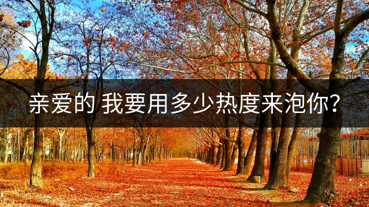 親愛的 我要用多少熱度來泡你？