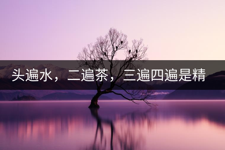 頭遍水，二遍茶，三遍四遍是精華
