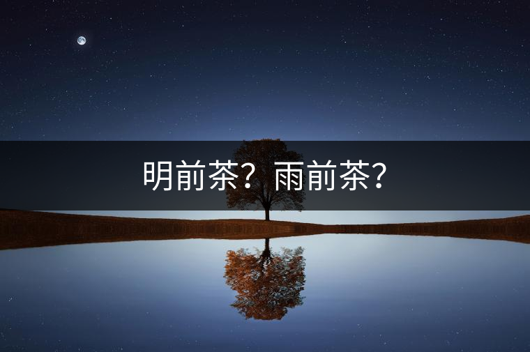 明前茶？雨前茶？