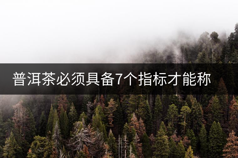 普洱茶必須具備7個(gè)指標(biāo)才能稱上優(yōu)質(zhì)茶葉