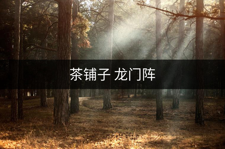 茶鋪子 龍門陣 茶鋪子 龍門陣