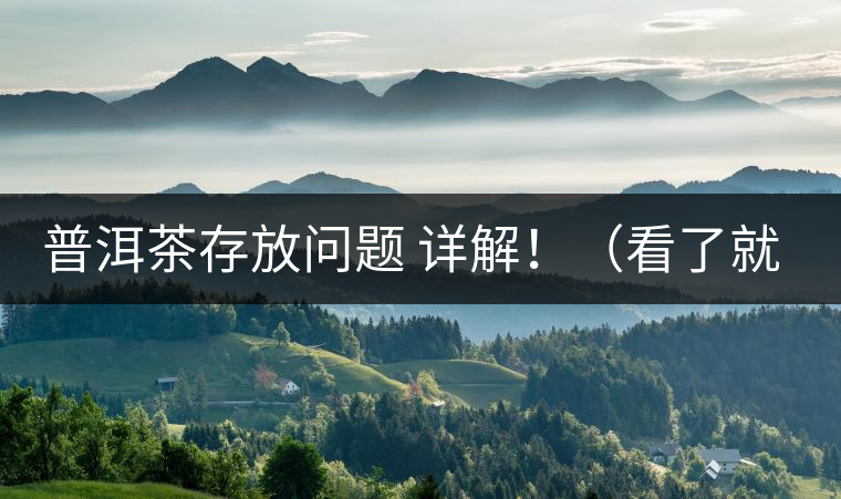 普洱茶存放問題 詳解?。戳司投耍? /></p><p>這些年最多人問的問題就是，普洱茶存茶未來的變化會否導(dǎo)致風(fēng)險(xiǎn)出現(xiàn)。化作通俗的話是，”現(xiàn)在好喝的茶未來變化后會否好喝，若不好喝，那豈不是白存放這么就，未來價(jià)值也得不到保證，會竹籃打水一場空。</p>
<p><span id=