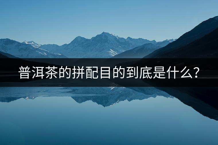 普洱茶的拼配目的到底是什么？