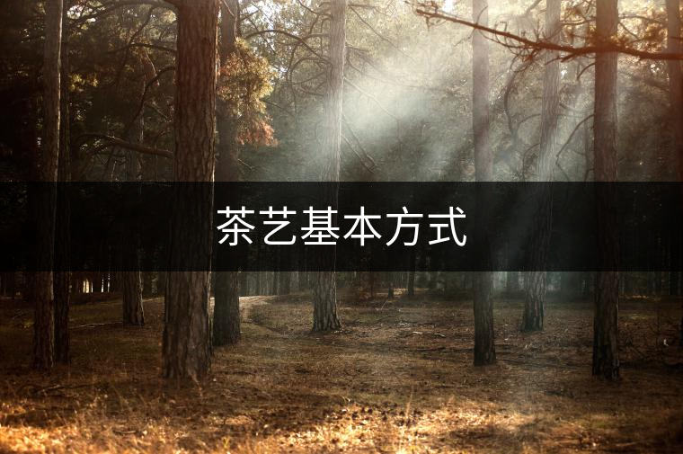 茶藝基本方式 茶藝基本方式
