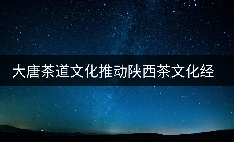 大唐茶道文化推動陜西茶文化經(jīng)濟的發(fā)展 大唐茶道文化推動陜西茶文化經(jīng)濟的發(fā)展