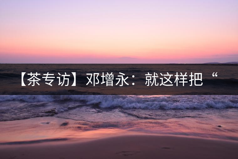 【茶專訪】鄧增永：就這樣把“小產區(qū)”模式踐行起來了！