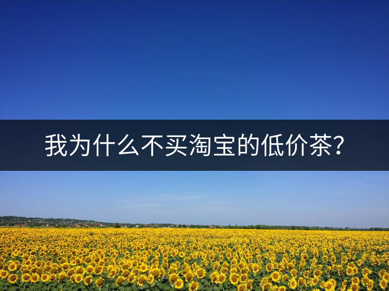我為什么不買(mǎi)淘寶的低價(jià)茶？