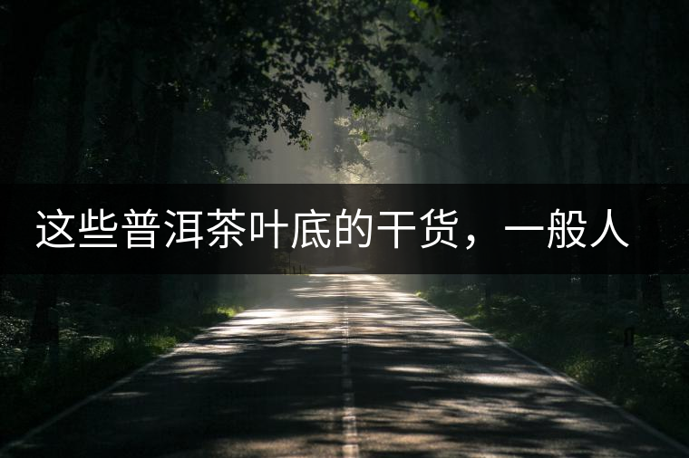 這些普洱茶葉底的干貨，一般人我不告訴他