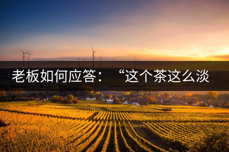 老板如何應(yīng)答：“這個(gè)茶這么淡，為什么值這個(gè)錢？”