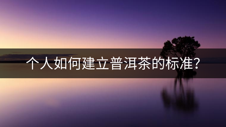 個人如何建立普洱茶的標(biāo)準(zhǔn)？