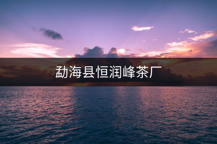 勐?？h恒潤峰茶廠