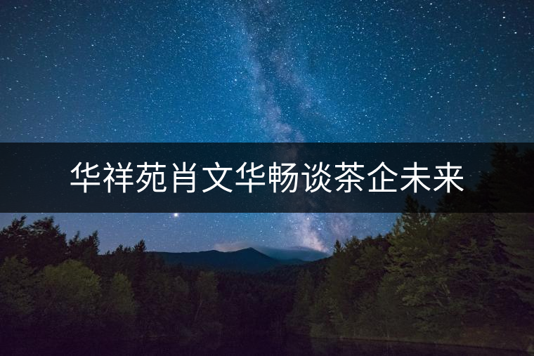 華祥苑肖文華暢談茶企未來(lái)