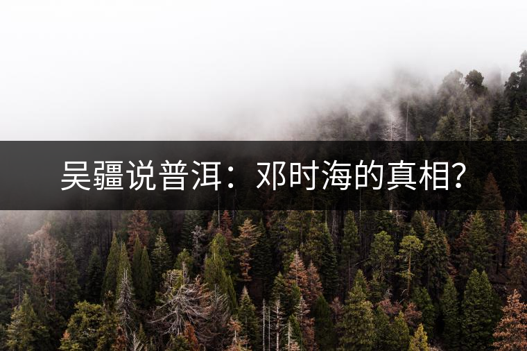 吳疆說普洱：鄧時海的真相？