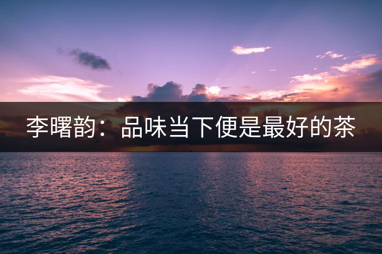 李曙韻:品味當(dāng)下便是最好的茶 李曙韻:品味當(dāng)下便是最好的茶