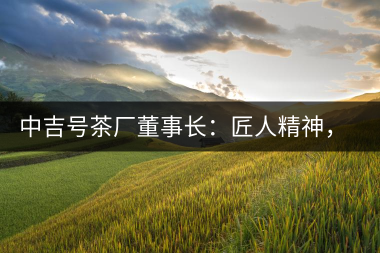 中吉號(hào)茶廠董事長(zhǎng)：匠人精神，普洱茶人成就大業(yè)的砝碼