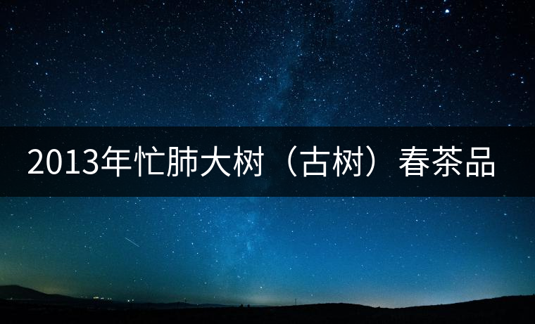 2013年忙肺大樹(古樹)春茶品鑒 2013年忙肺大樹(古樹)春茶品鑒