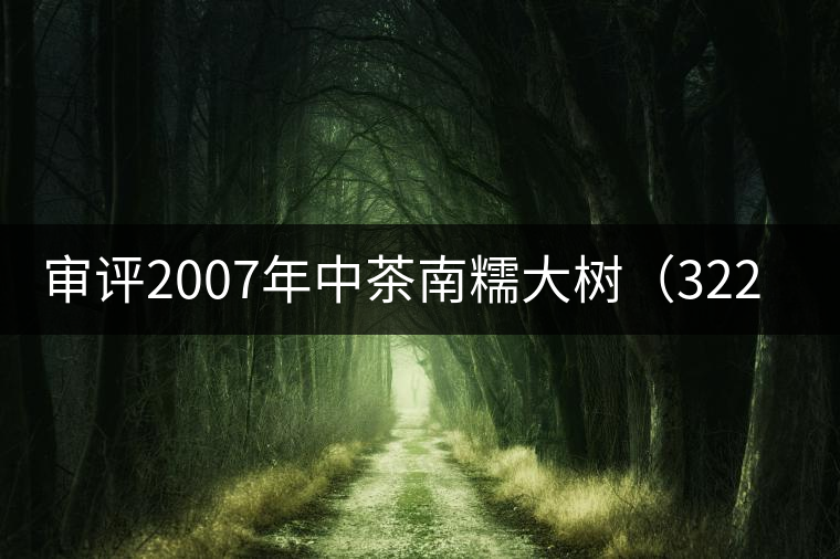 審評2007年中茶南糯大樹(3221)生茶 審評2007年中茶南糯大樹(3221)生茶