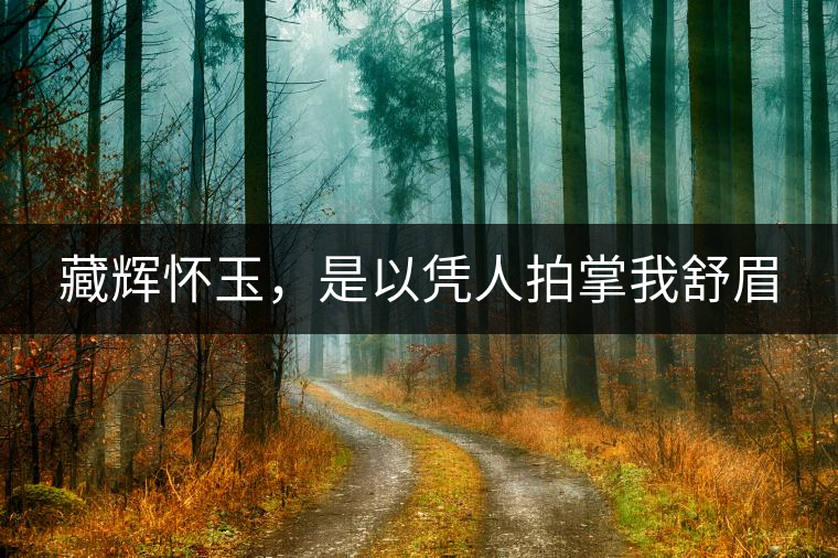 藏輝懷玉，是以憑人拍掌我舒眉