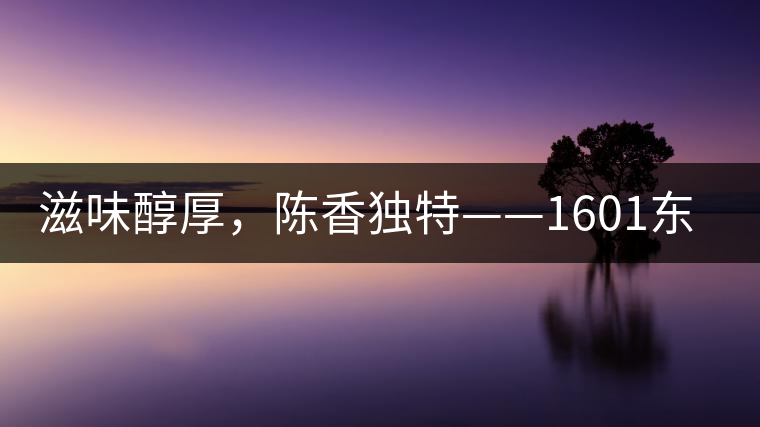 滋味醇厚，陳香獨特——1601東方美韻品鑒