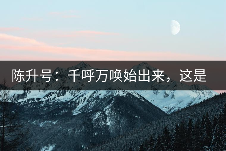 陳升號：千呼萬喚始出來，這是你我的“心翼”