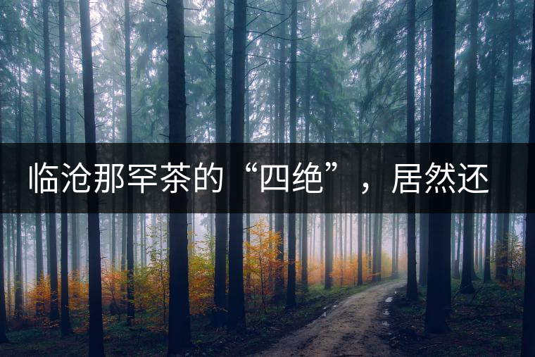 臨滄那罕茶的“四絕”，居然還沒說到它的品質(zhì)