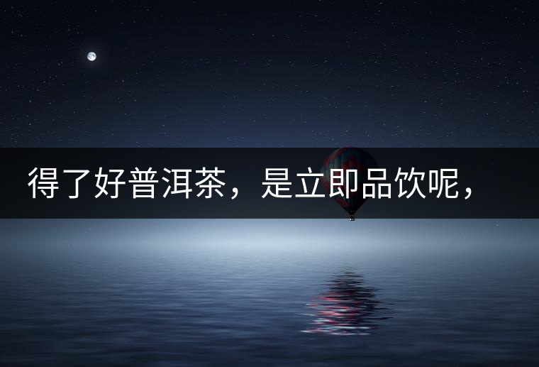 得了好普洱茶，是立即品飲呢，還是收藏？