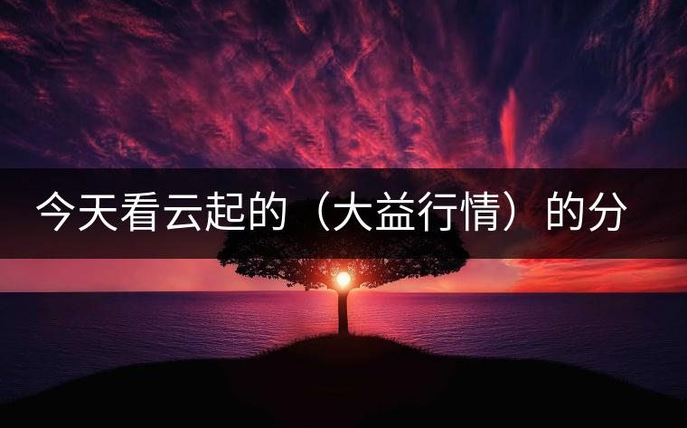 今天看云起的（大益行情）的分析報(bào)告，感受如下；轉(zhuǎn)化什么