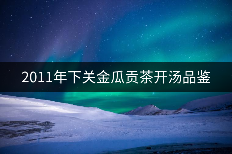 2011年下關金瓜貢茶開湯品鑒
