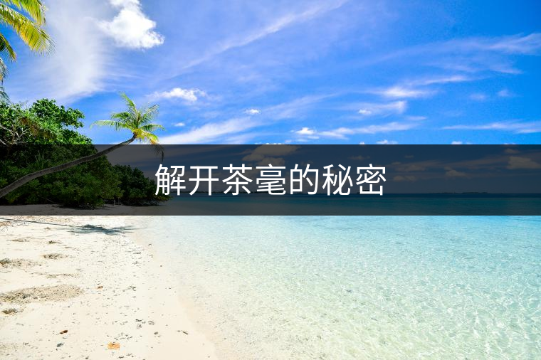 解開茶毫的秘密