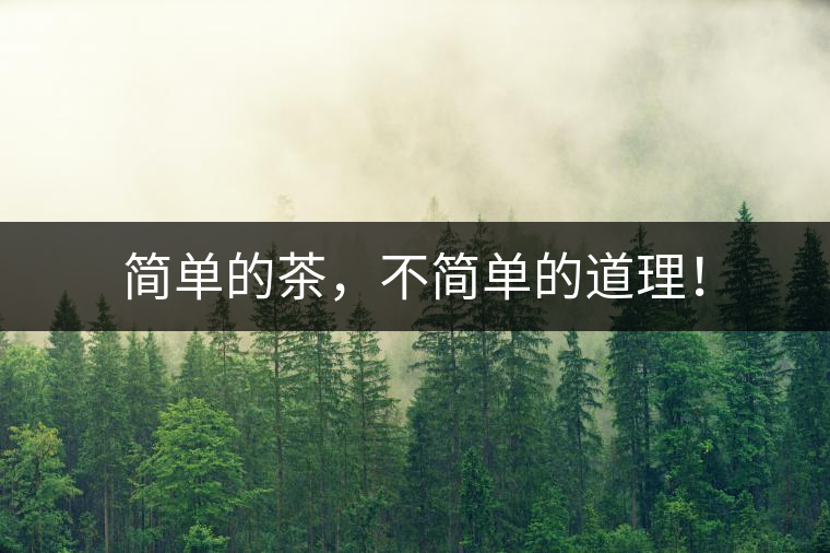 簡(jiǎn)單的茶，不簡(jiǎn)單的道理！
