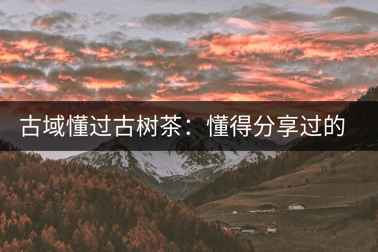 古域懂過(guò)古樹(shù)茶：懂得分享過(guò)的快樂(lè)，方為懂過(guò)