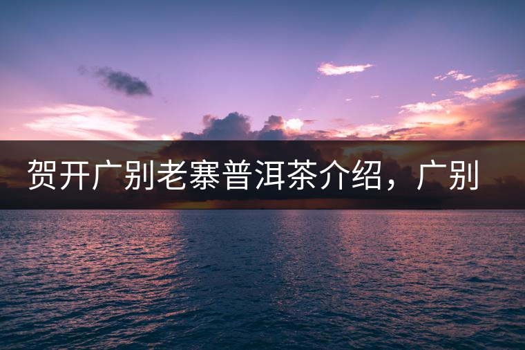 賀開廣別老寨普洱茶介紹，廣別老寨古樹茶口感特點