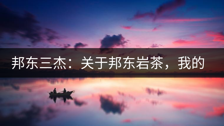 邦東三杰：關(guān)于邦東巖茶，我的一點(diǎn)點(diǎn)想法