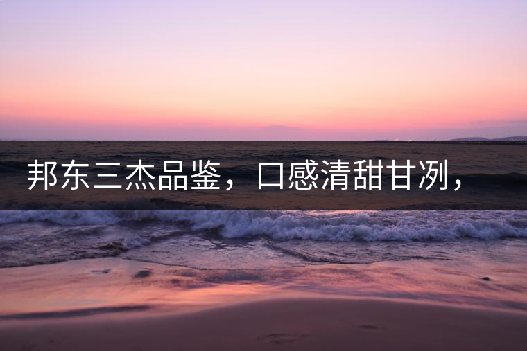 邦東三杰品鑒，口感清甜甘冽，香氣富于變化