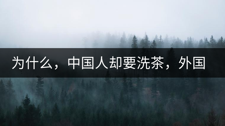 為什么，中國人卻要洗茶，外國人怎么不洗？