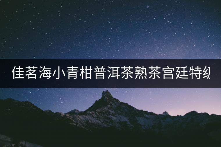 佳茗海小青柑普洱茶熟茶宮廷特級新會陳年桔橘陳皮普洱茶葉250g