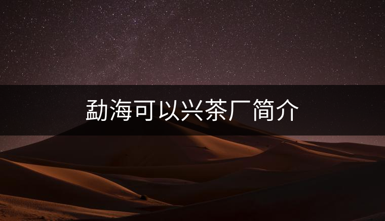 勐?？梢耘d茶廠簡(jiǎn)介