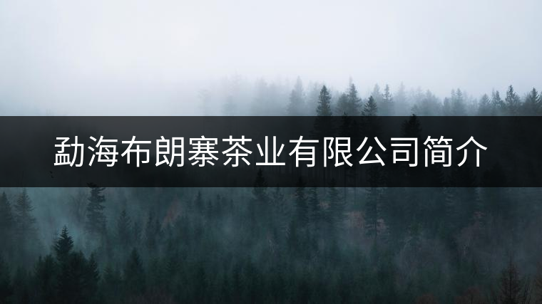 勐海布朗寨茶業(yè)有限公司簡介 勐海布朗寨茶業(yè)有限公司簡介